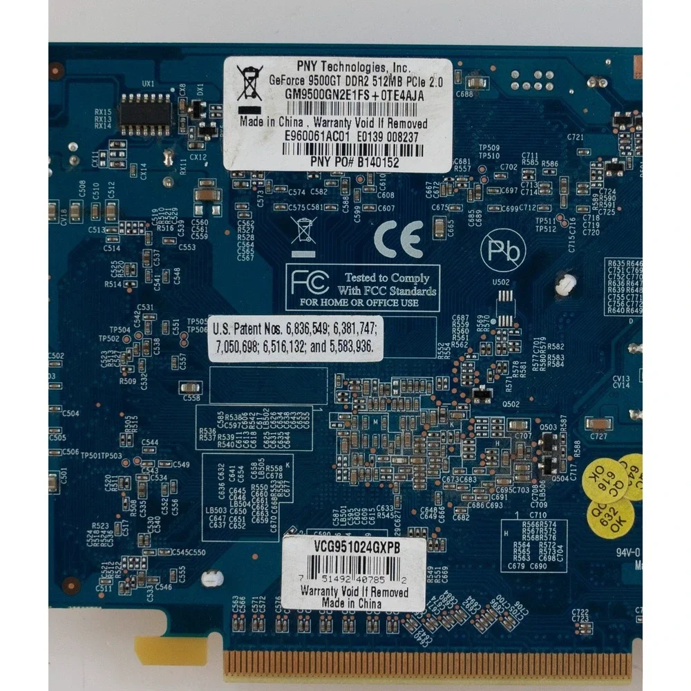 PNY NVIDIA GeForce‎ 9500 GT 512 MB DDR2 PCI Express 2.0 x16 Video Card Untested